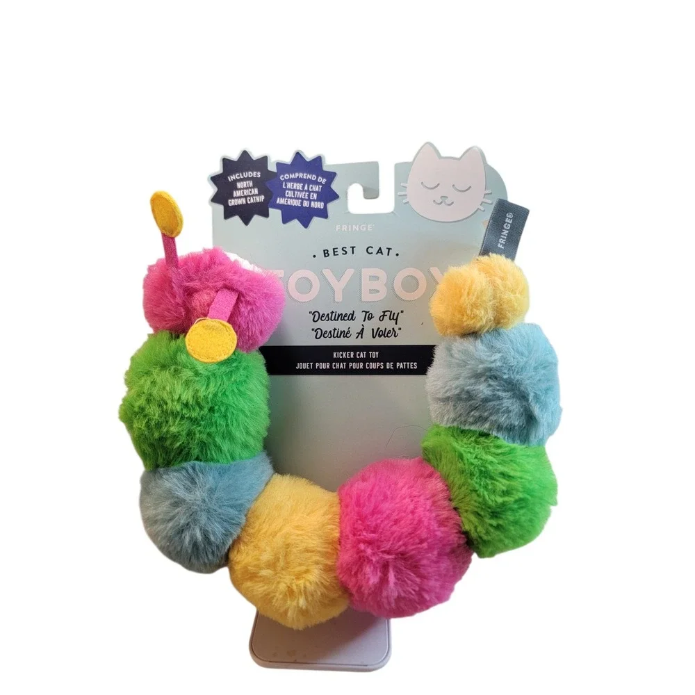 Caterpillar Cat‎ Kicker Toy Fringed Destined To Fly OS Multi NEW Catnip Crinkle